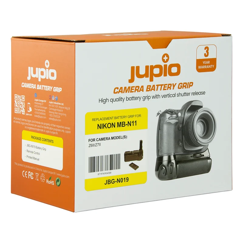 Jupio Poignée d'alimentation / Poignée Batterie Nikon Z6 II / Z7 II (MB-N11) + sans Fil Remote