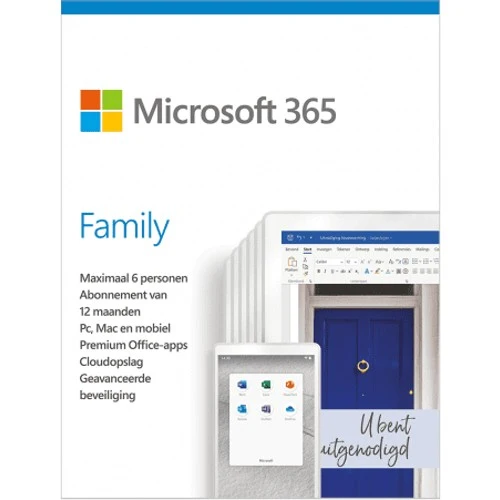 Microsoft 365 Family - 12 mois/6 appareils *Licence numérique*