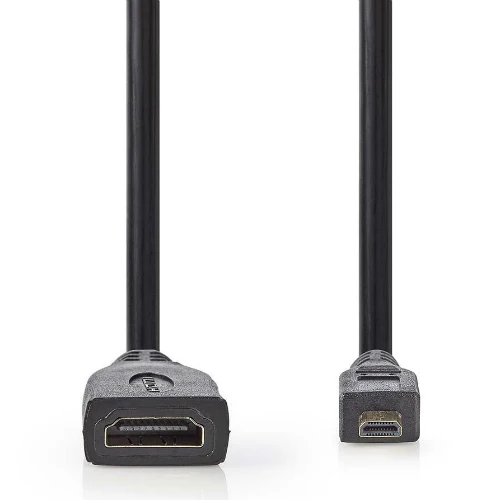 Nedis Câble d'Extension HDMI haute vitesse avec Ethernet HDMI Micro Mâle - HDMI Femelle 0,2 m noir