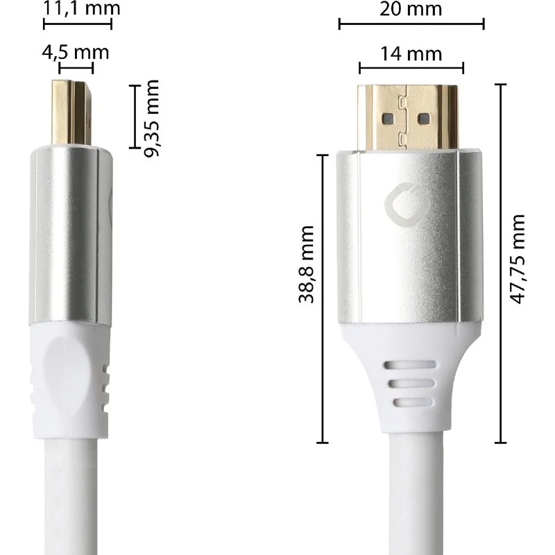 Noir Magic Ultra High Speed 4K/8K HDMI-Câble 120Hz - 0,75M Blanc