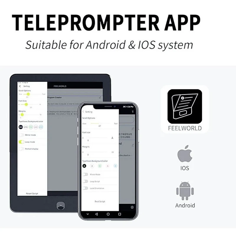 Feelworld TP13A Téléprompteur Smartphone/Tablette