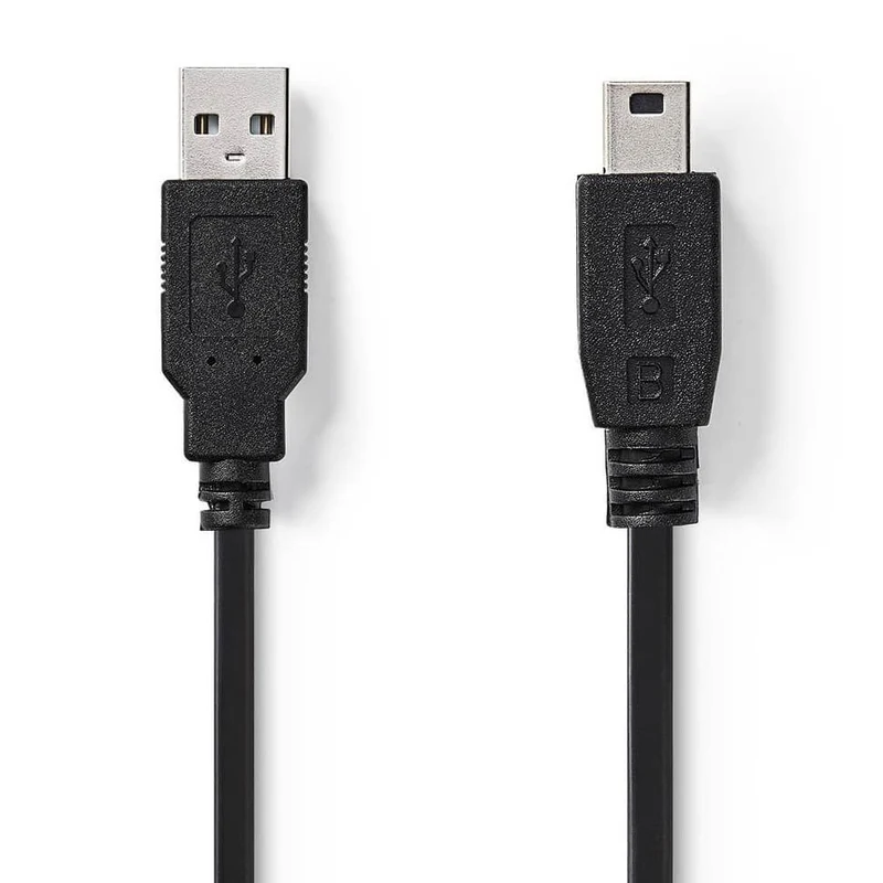 Nedis USB-A Mâle Câble USB 2.0 - USB Mini-B 5 broches mâle 2 m Noir