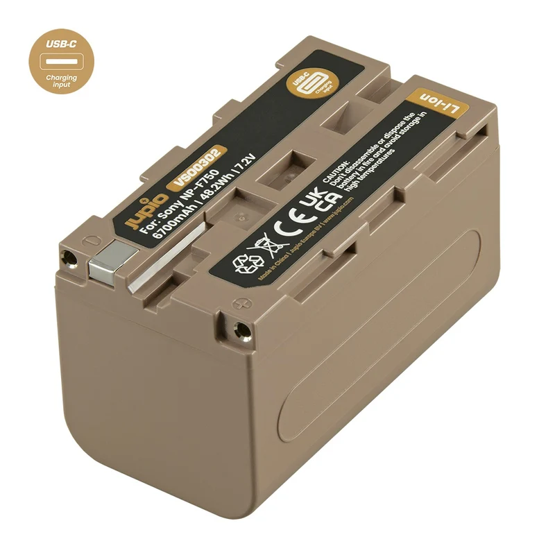 Jupio Sony NP-F750 Ultra C 6700mAh batterie avec USB-C input