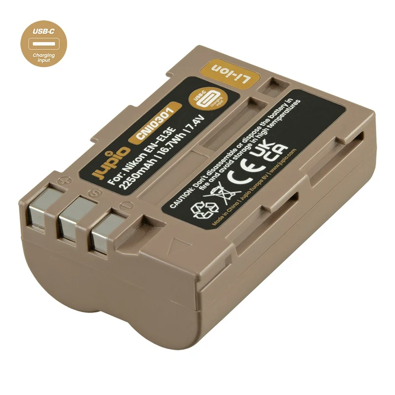 Jupio Nikon EN-EL3E Ultra C 2250mAh batterie avec USB-C input