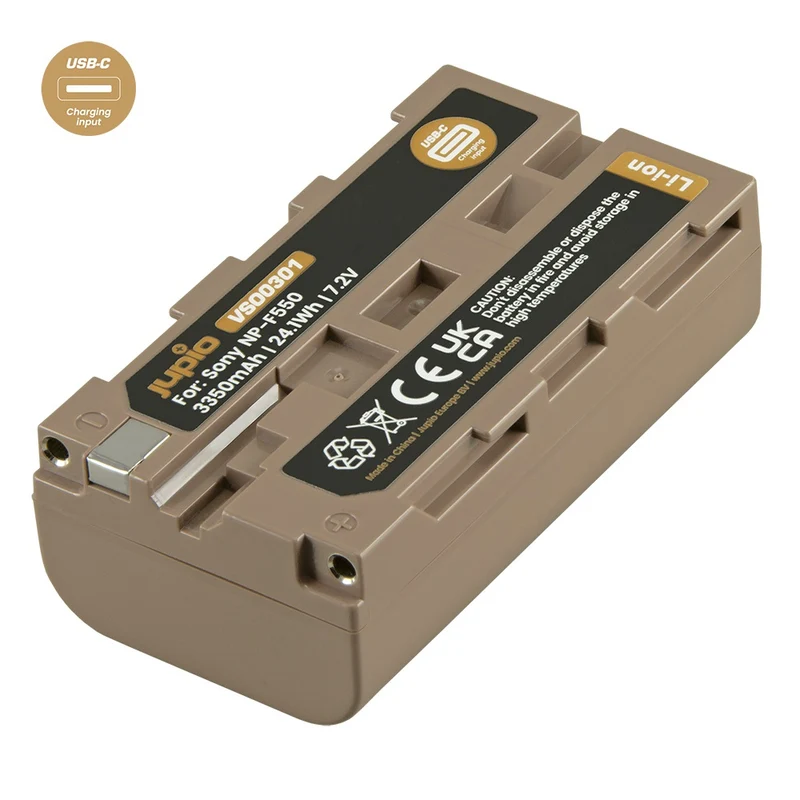 Jupio Sony NP-F550 Ultra C 3350mAh batterie avec USB-C input