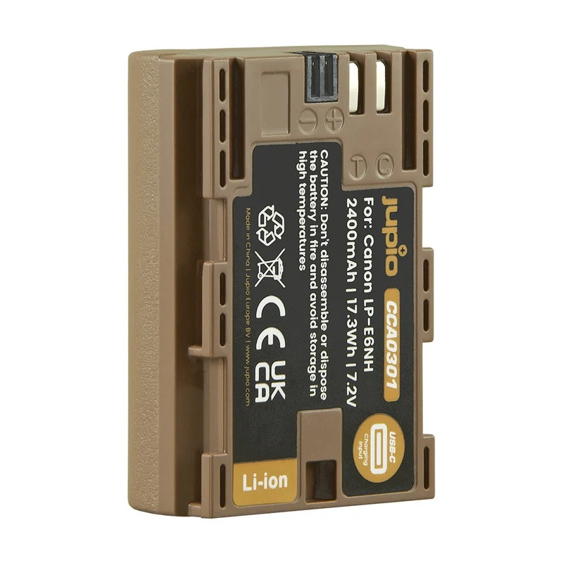 Jupio Canon LP-E6NH Ultra C 2400mAh batterie avec USB-C input