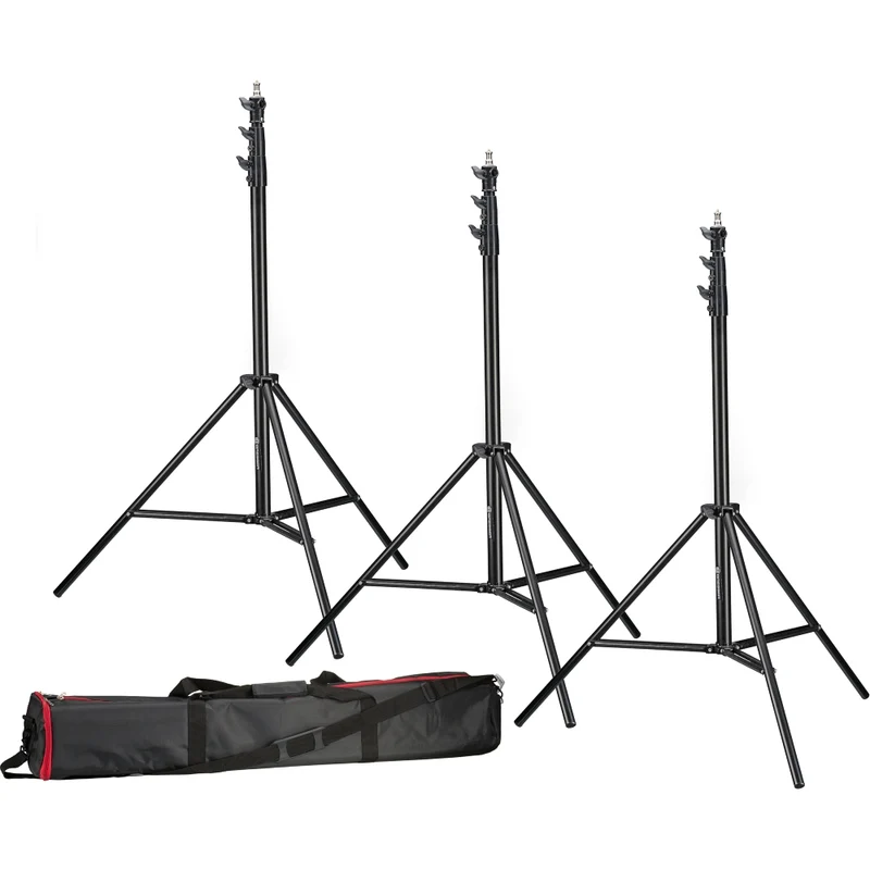 Bresser 3x BR-TP280 Pro 280 cm Support de lampe + sac