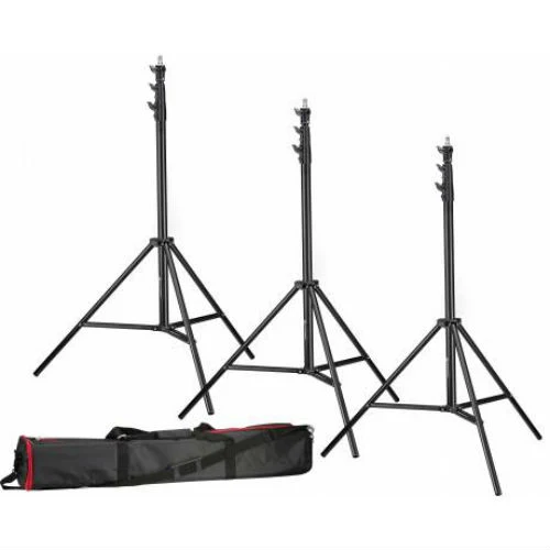 Bresser 3x BR-TP240 Pro Support de lampe 240cm + sac