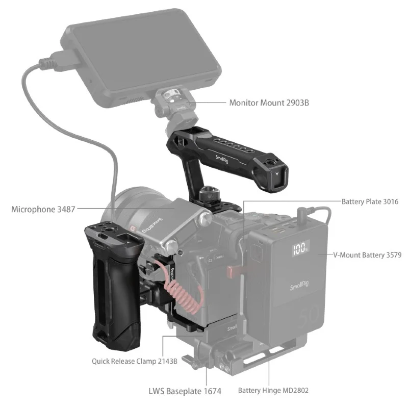 SmallRig "Rhinoceros" Advanced Cage Kit pour Sony Alpha 7R V / Alpha 7 IV / Alpha 7S III 3710