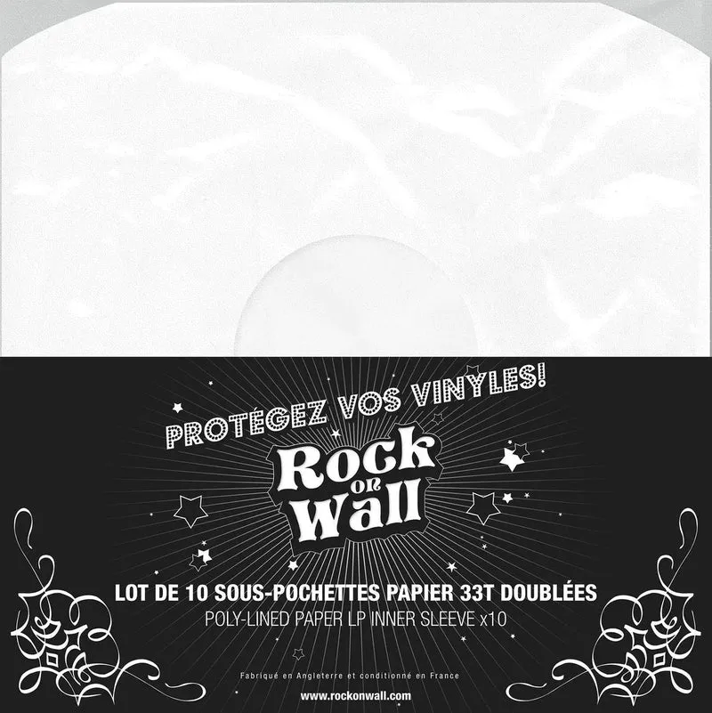 Rock on Wall Sous-pochette papier 33T doublée (lot de 10)