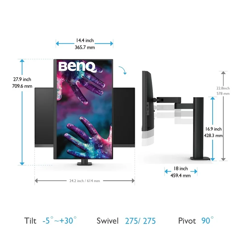 BenQ PD2705UA 27 pouces 4K Ergo Monitor