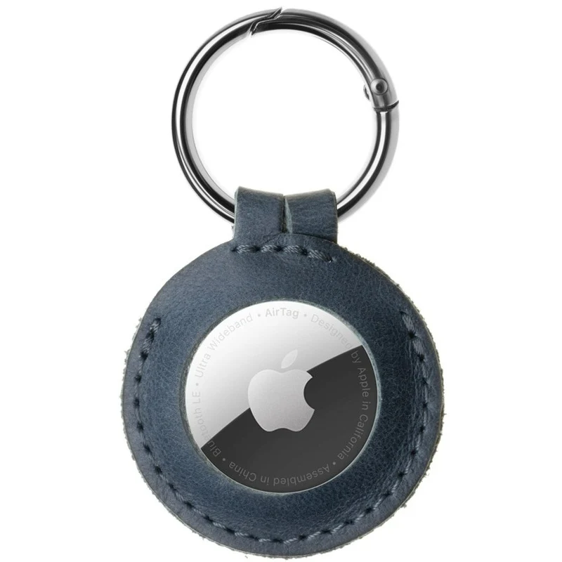 FIXED en Cuir Étui pour AirTag Bleu