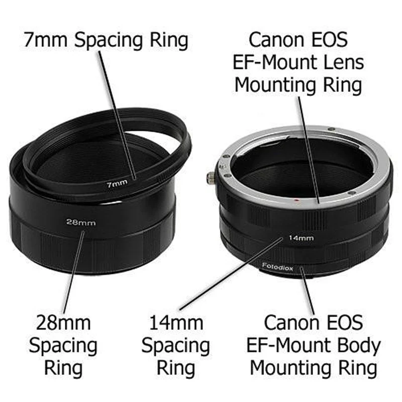 Fotodiox Ensemble de Tubes d'Extension Macro pour Canon EOS (EF, EF-S) (Macro-Tube EOS)