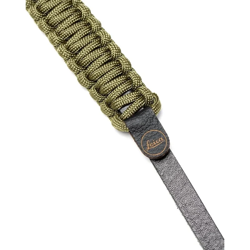 Leica 18896 Sangle en paracorde fabriquée par COOPH noir/vert olive 126 cm