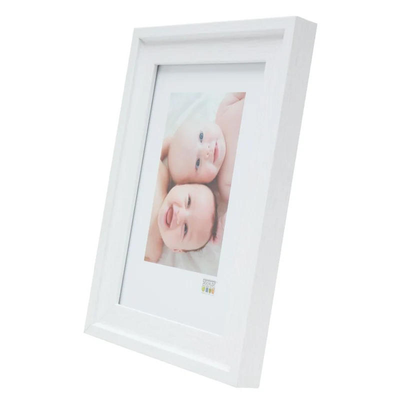 Deknudt Cadre photo en aspect peinture blanche 30x30 S45EF1