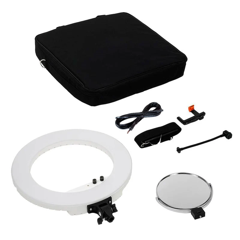 Caruba Round Vlogger 18 pouces ensemble LED PRO avec sac Blanc