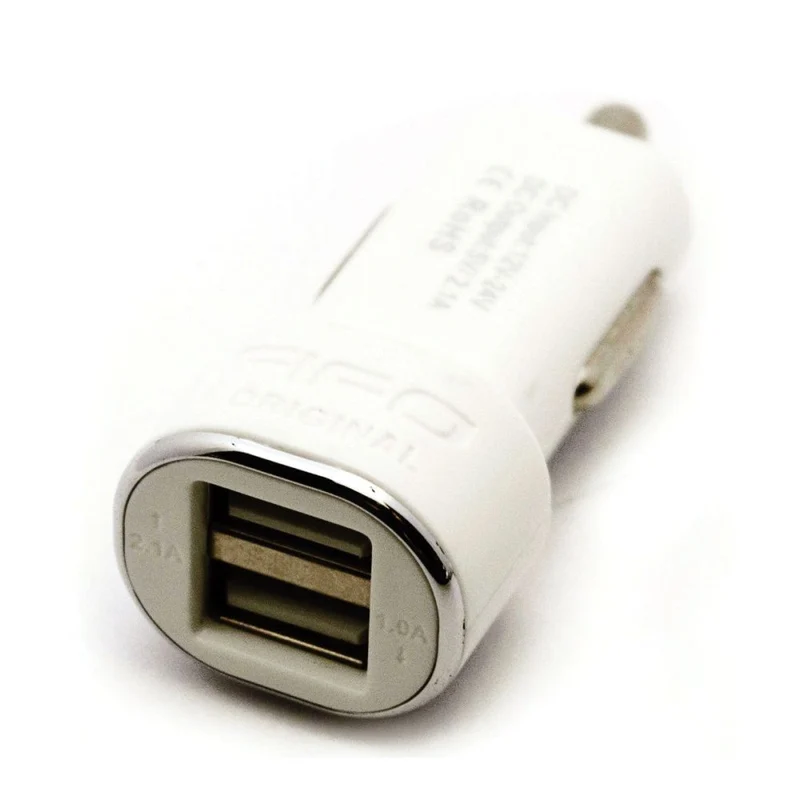 FIFO Dual Chargeur Voiture USB blanc (sans câble) (47206)