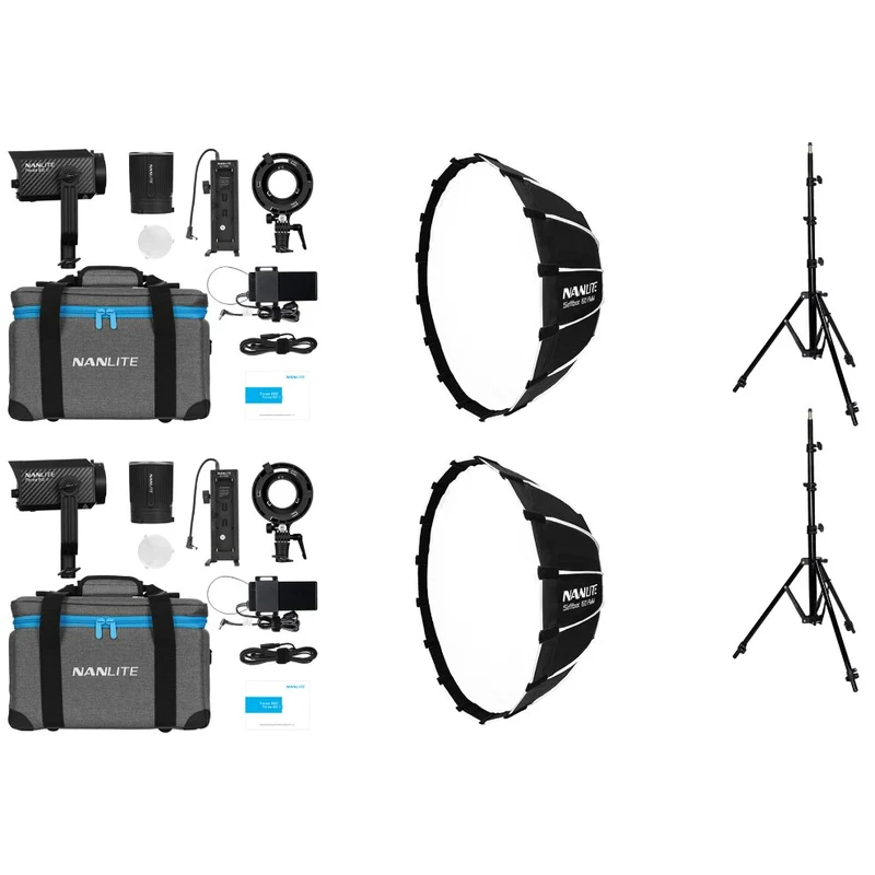 Nanlite Forza 60 II Kit double LED (avec pied d'éclairage et boîte à lumière)