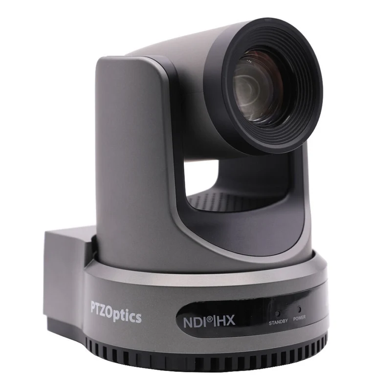 PTZOptics Move 4K, une caméra PTZ de 3e génération, zoom optique 20X gris