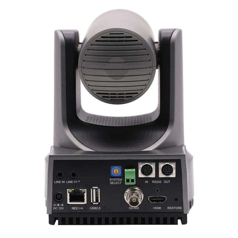 PTZOptics Move 4K, une caméra PTZ de 3e génération, zoom optique 20X gris