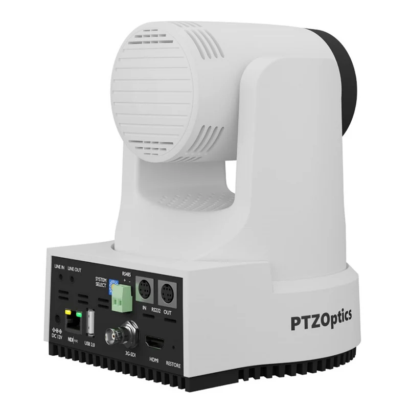 PTZOptics Move 4K, une caméra PTZ de 3ème génération, zoom optique 20X blanc
