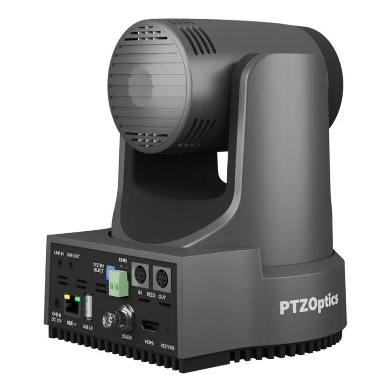 PTZOptics Move 4K, une caméra PTZ de 3ème génération, zoom optique 12x gris