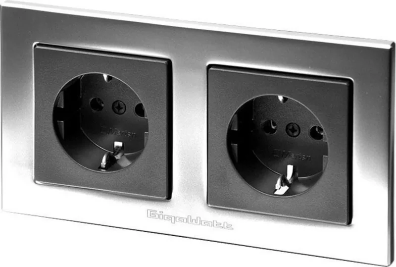 GigaWatt G-044 double Schuko Silver