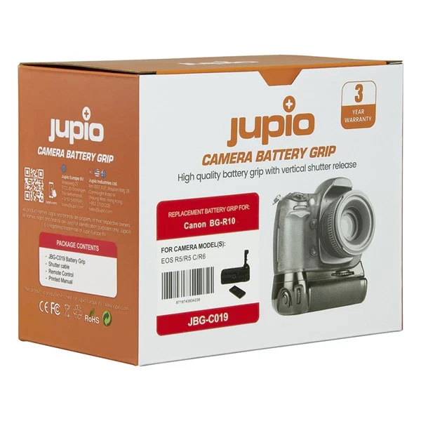 Jupio Poignée d'alimentation / poignée batterie Canon EOS R5 /R5c / R6 / R6 Mark II (BG-R10) + télécommande sans fil