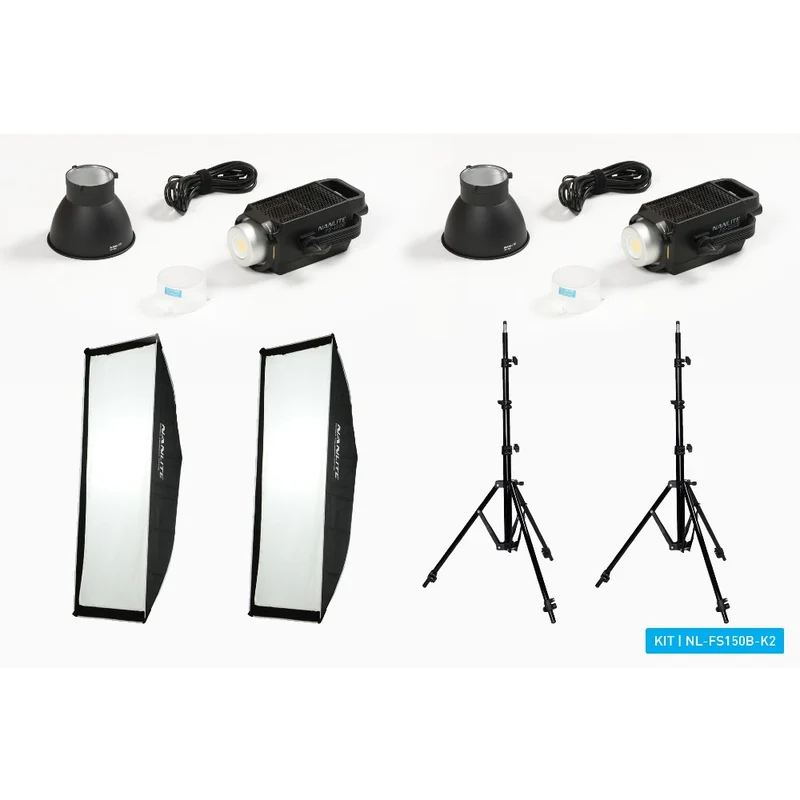 Nanlite FS-150B Kit double Spot LED (avec support d'éclairage et softbox)