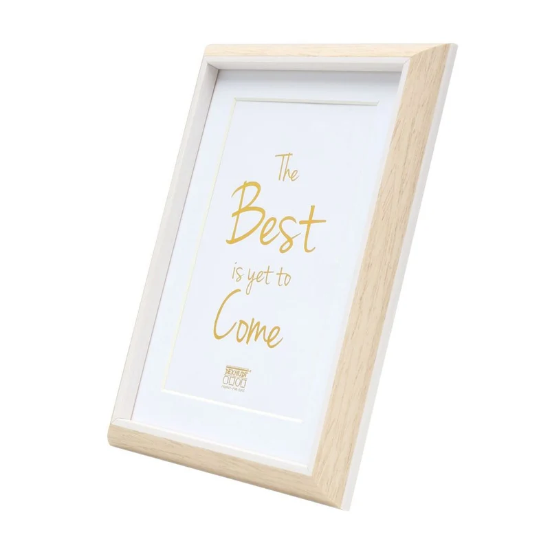 Deknudt Cadre photo en bois clair avec passepoil blanc et passe-partout 18x24 S46WG3