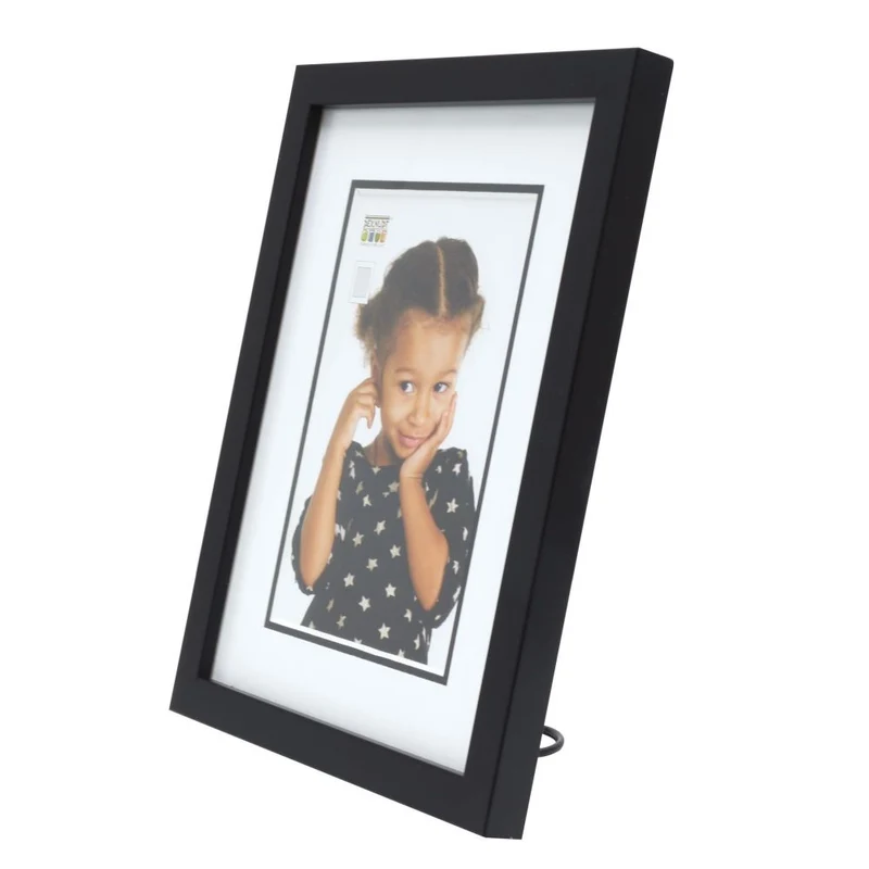 Deknudt Cadre photo en noir avec passe-partout 15x20 S43AK2