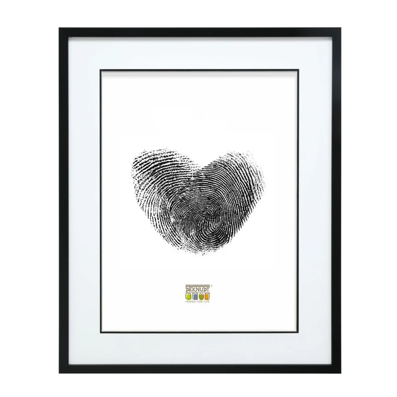 Deknudt Cadre photo en noir avec passe-partout 15x20 S43AK2