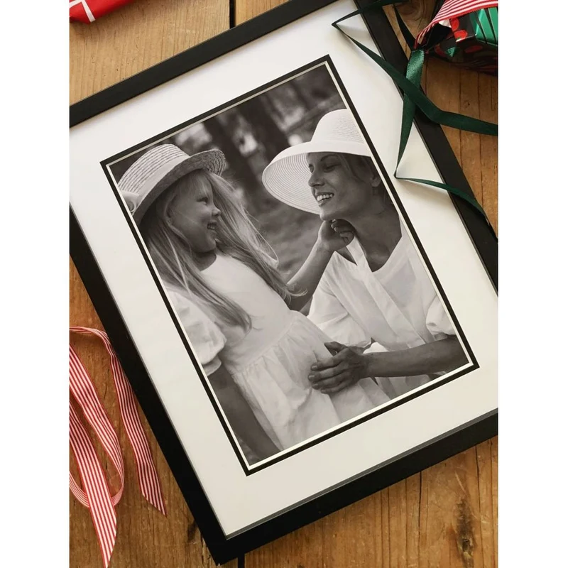 Deknudt Cadre photo en noir avec passe-partout 15x20 S43AK2