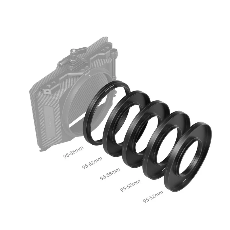 SmallRig 3383 (F52/55/58/62/86-95mm) Kit d'anneaux adaptateurs pour Mini Matte Box