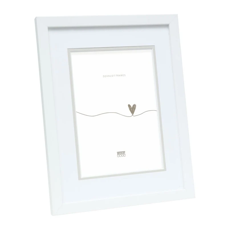 Deknudt Cadre photo blanc avec passe-partout 15x20 S43AK1