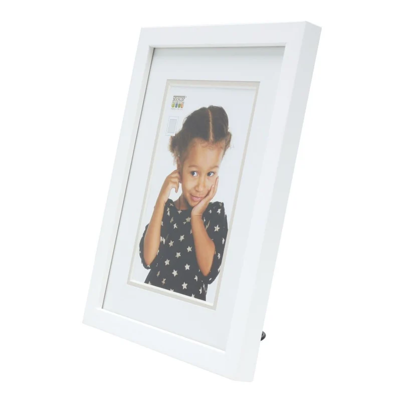 Deknudt Cadre photo blanc avec passe-partout 15x20 S43AK1