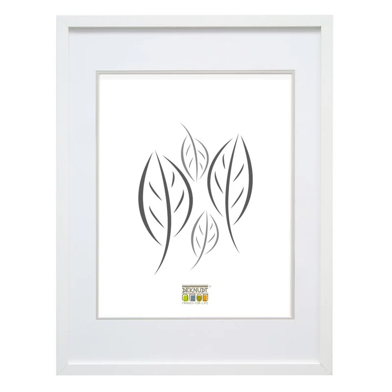 Deknudt Cadre photo blanc avec passe-partout 15x20 S43AK1