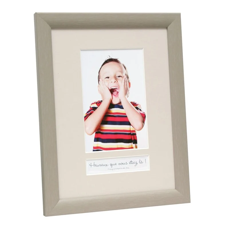 Deknudt Cadre photo aspect peint beige avec zone de texte (avec texte en français) 10x15 S54SF3
