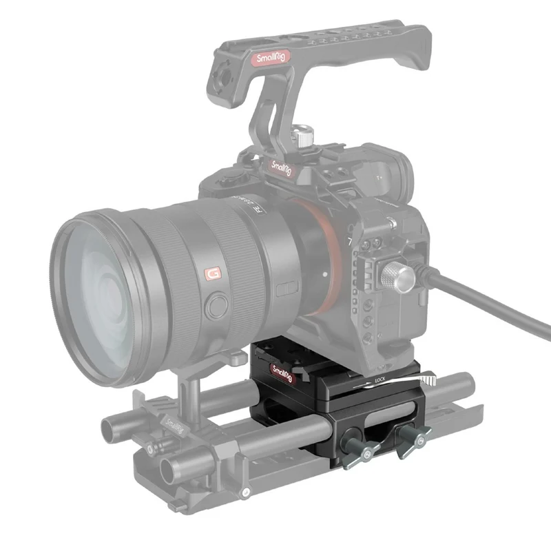SmallRig 3067 Plaque de base légère avec double pince à tige de 15mm (version en alliage de magnésium)