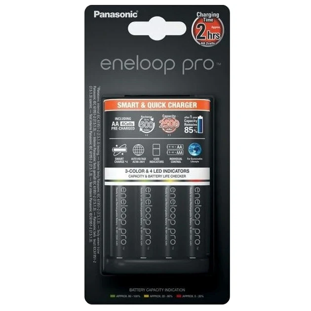Panasonic Eneloop Chargeur CC55 + 4x AA 2500mAh