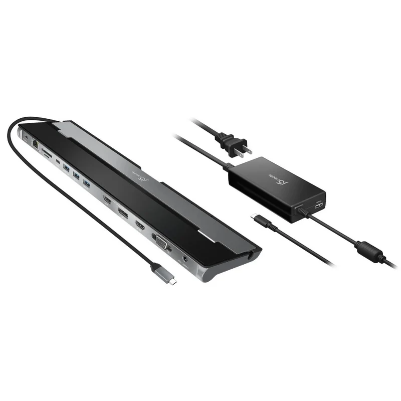 j5create USB-C™ Station d'accueil Écran Triple avec adaptateur PD 100W - EU
