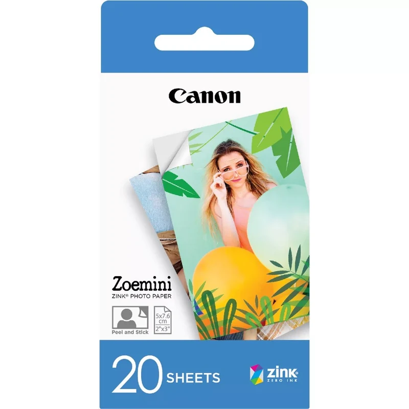 Canon Papier photo Zoemini 2 x 3 Pouces (5 x 7,6 cm) 20 Feuilles