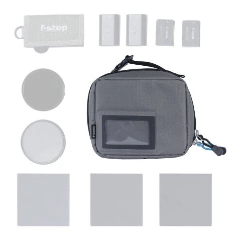 F-Stop Boîtier de filtre (gris) Fermeture à glissière noire