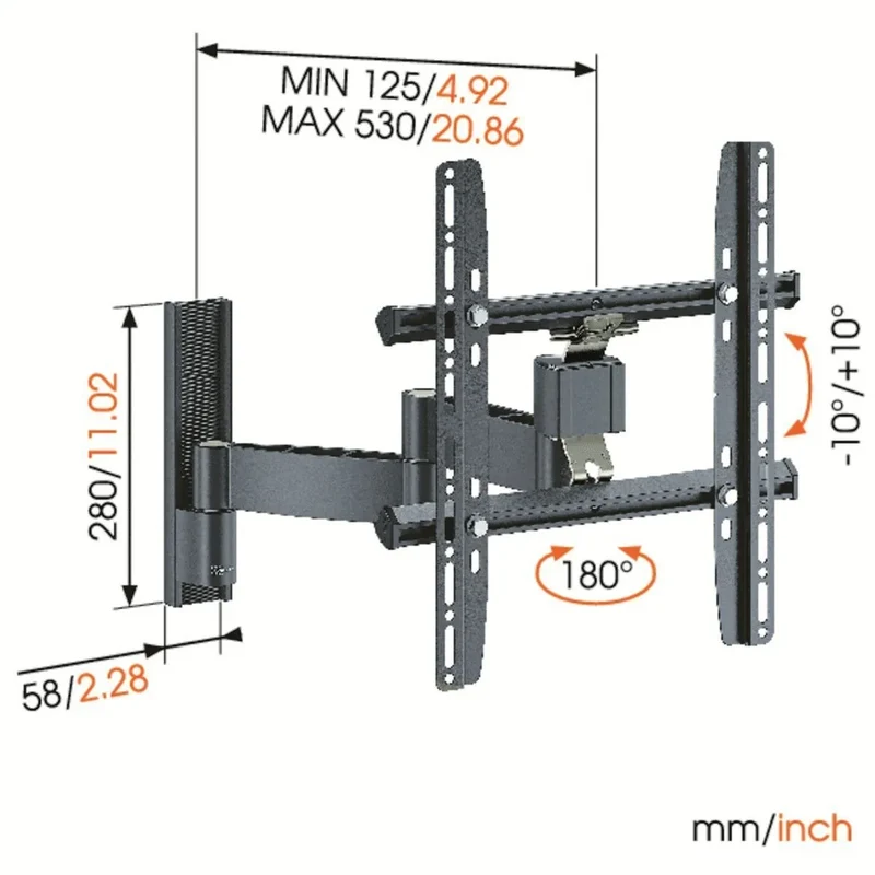 Vogel's WALL 1245 Noir