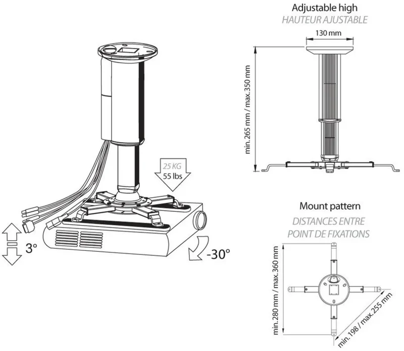 Lumene Ceiling projector mount Argent