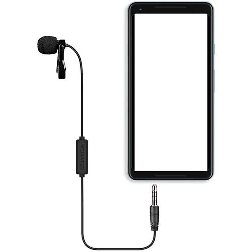 Comica Lavalier Microphone pour Smartphone TRRS (Câble 2,5 Mètre)