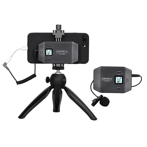 Comica UHF Microphone sans Fil Mini et Flexible 6 Canaux avec Poignée Ordinaire Détachable