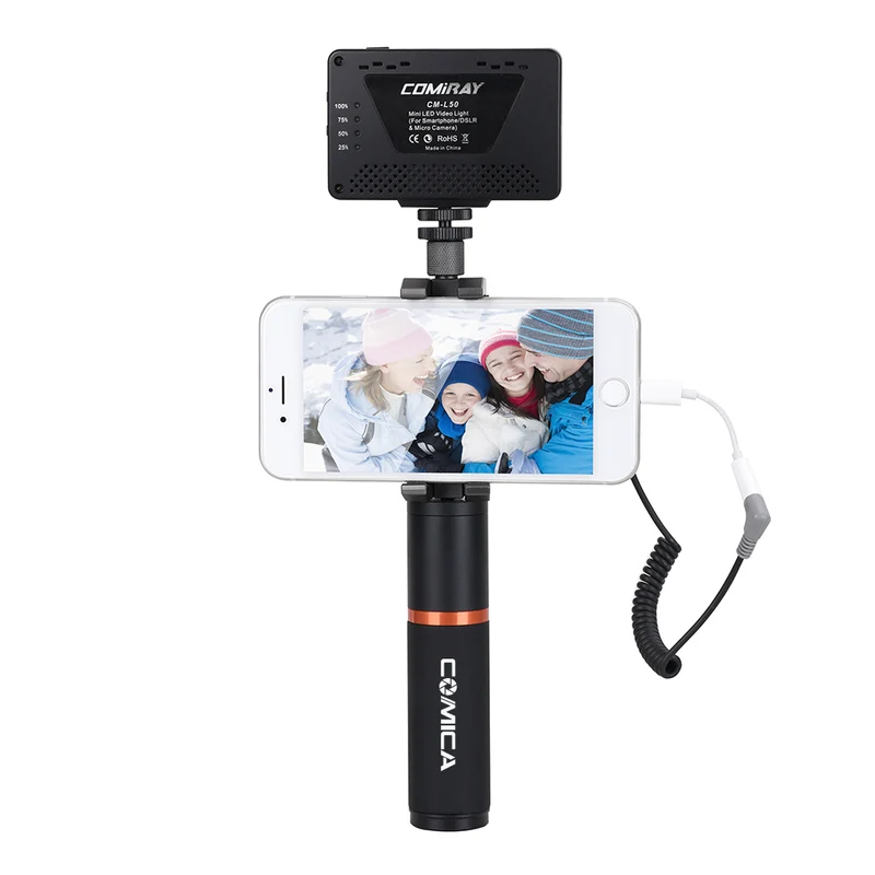 Comica UHF Microphone sans Fil Mini et Flexible 6 Canaux avec Poignée Ordinaire Détachable