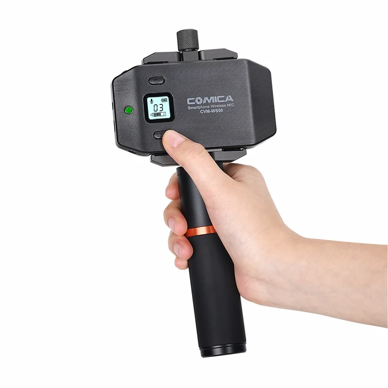 Comica UHF Microphone sans Fil Mini et Flexible 6 Canaux avec Poignée Ordinaire Détachable