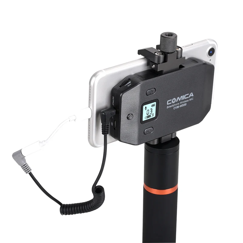 Comica UHF Microphone sans Fil Mini et Flexible 6 Canaux avec Poignée Ordinaire Détachable